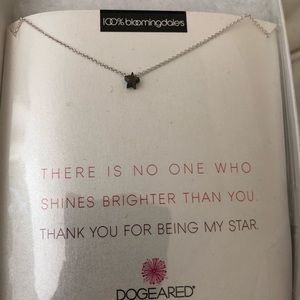 Dogeared sterling silver black star necklace
